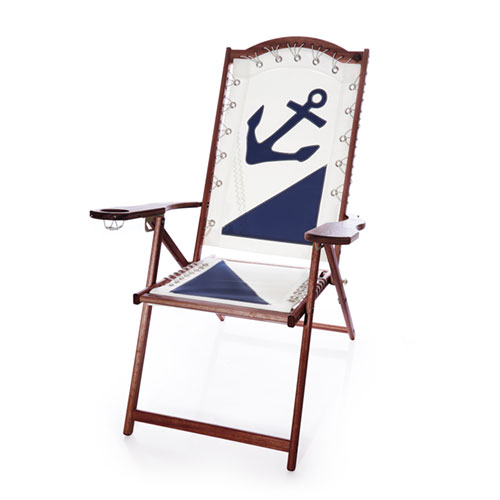 Navy Anchor Lounge Chair