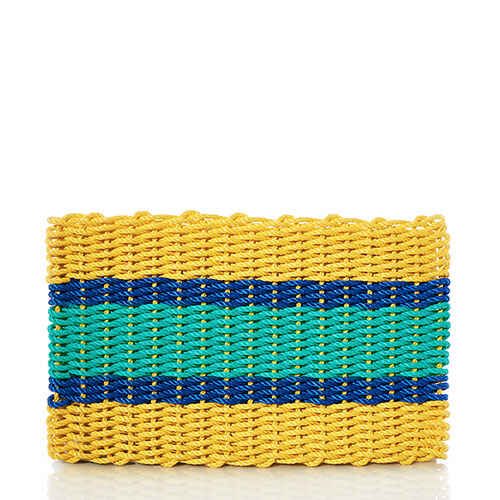Fisherman Rope Mat - Blue & Yellow Stripe