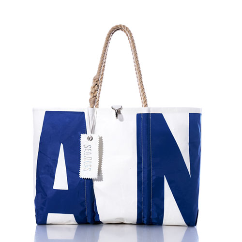 Vintage Blue AN Large Tote