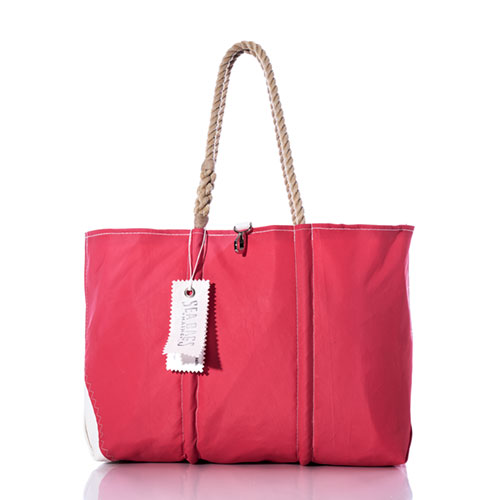 Vintage Red and White Large Tote