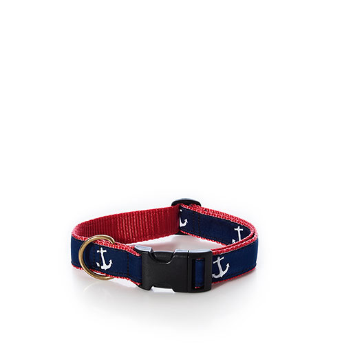 Belted Cow Dog Collar - Anchors