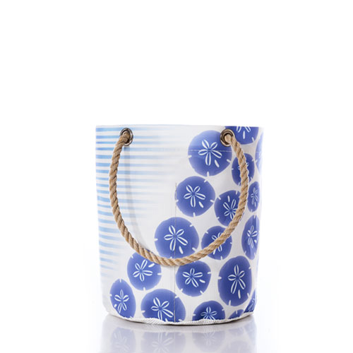 Blue Sand Dollar Stripe Beachcomber Bucket Bag