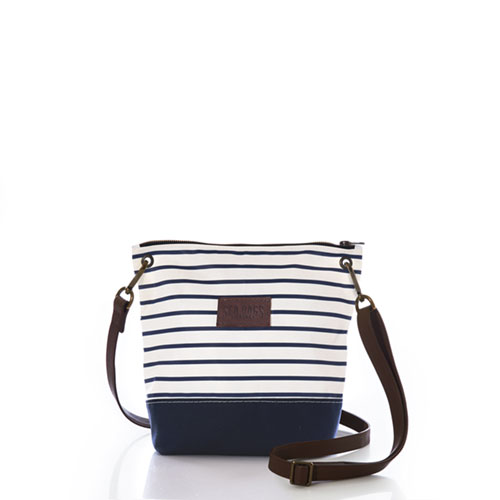Navy Mariner Stripe Chebeague Crossbody Bag