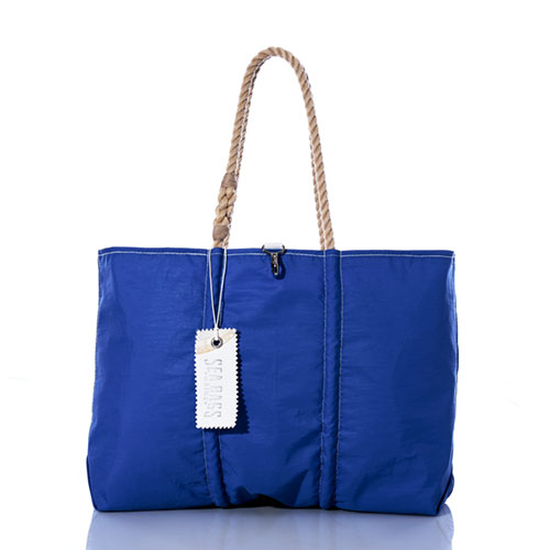 Vintage Blue and White Large Tote