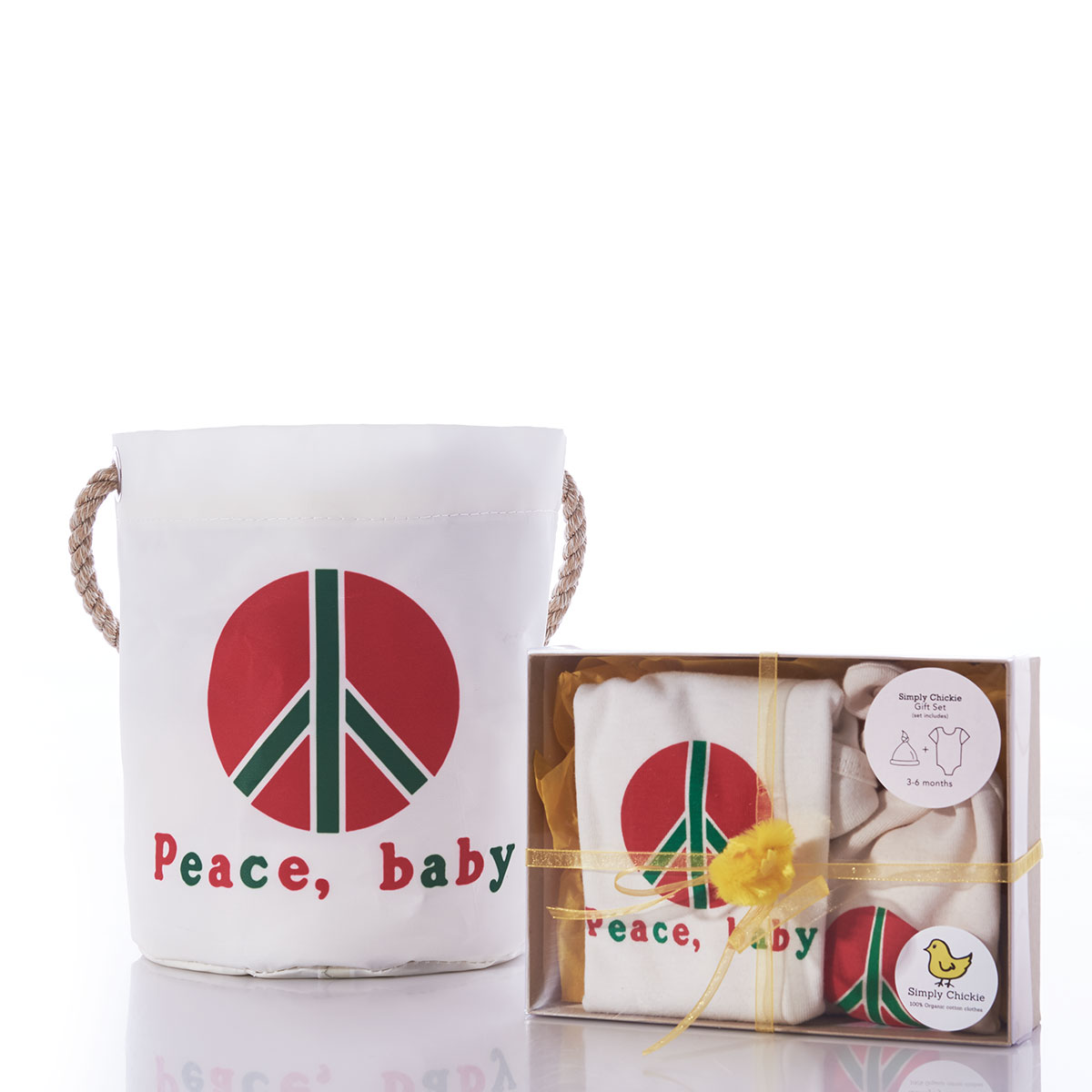 Baby Gift Set Bucket Bag - Peace