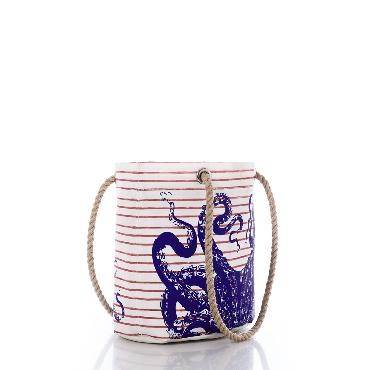 Blue Octopus on Red Mariner Stripe Essential Handbag