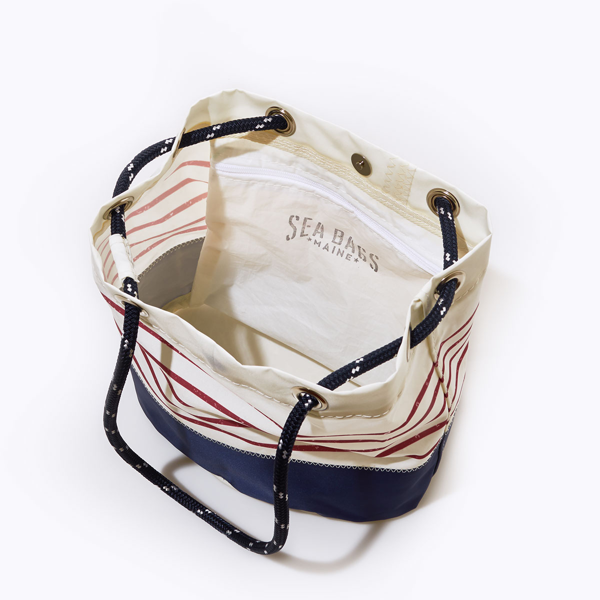 Red Mariner Stripe Convertible Bucket Bag