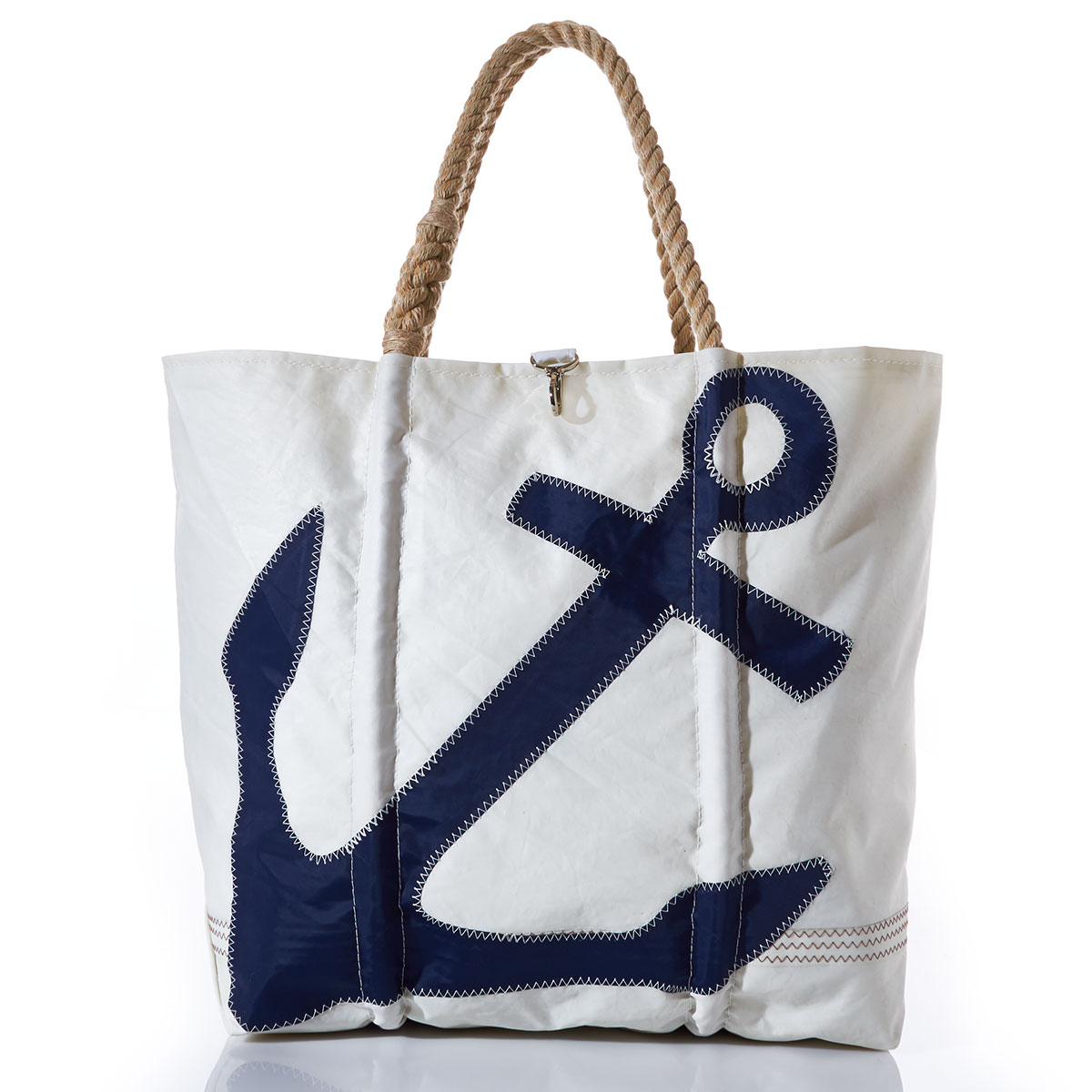 Sea Bags Recycled Sail Cloth Navy Anchor Tote X-Large