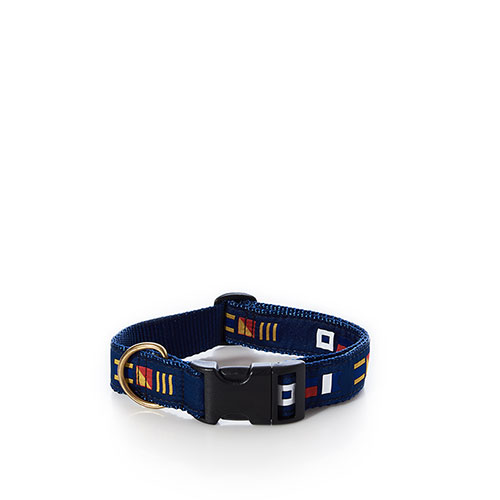 Belted Cow Dog Collar - Signal Flags