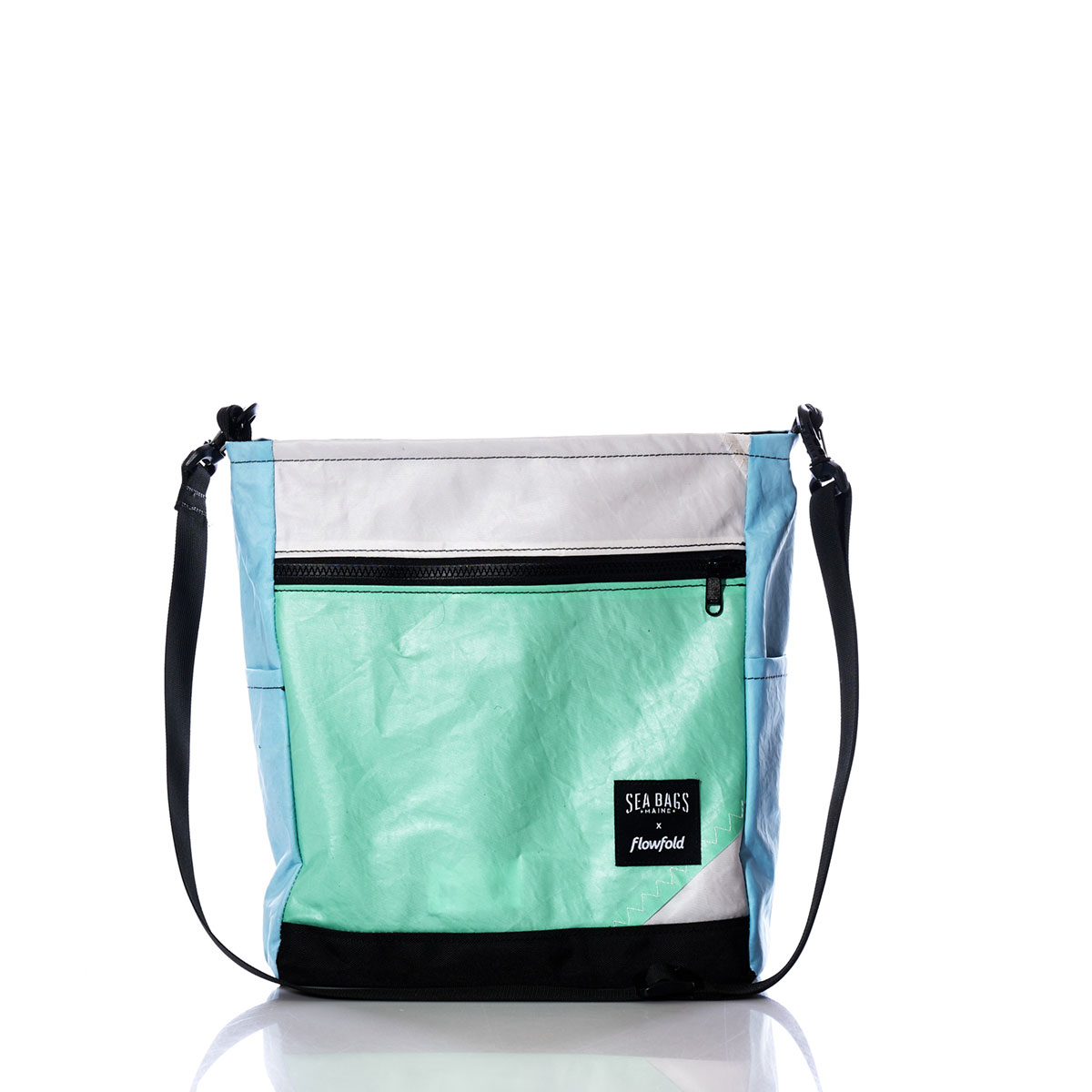 Vintage Aqua and Blue Medium Voyager Crew Crossbody