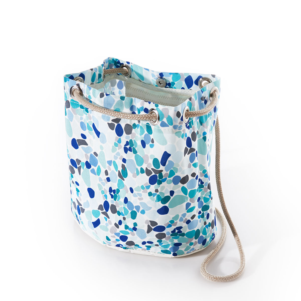 Sea Glass Print Convertible Bucket Bag