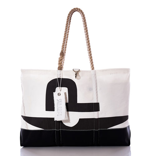 Vintage Black P Ogunquit Beach Tote