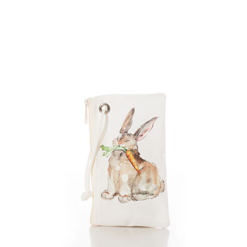 Watercolor Bunny Wristlet