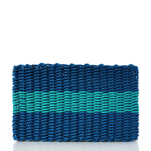 Fisherman Rope Mat - Teal & Blue Stripe