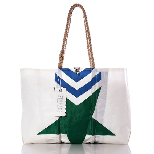 Vintage Green Star Large Tote