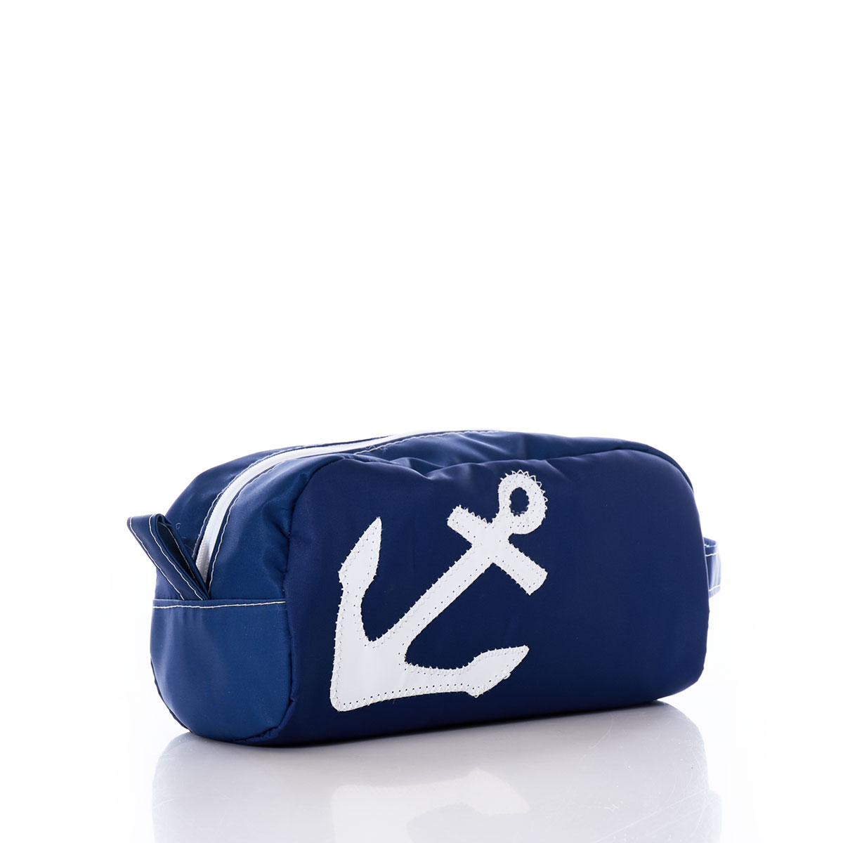 White-on-Navy Anchor Toiletry Bag