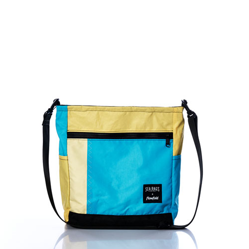 Vintage Blue and Yellow Medium Voyager Crew Crossbody