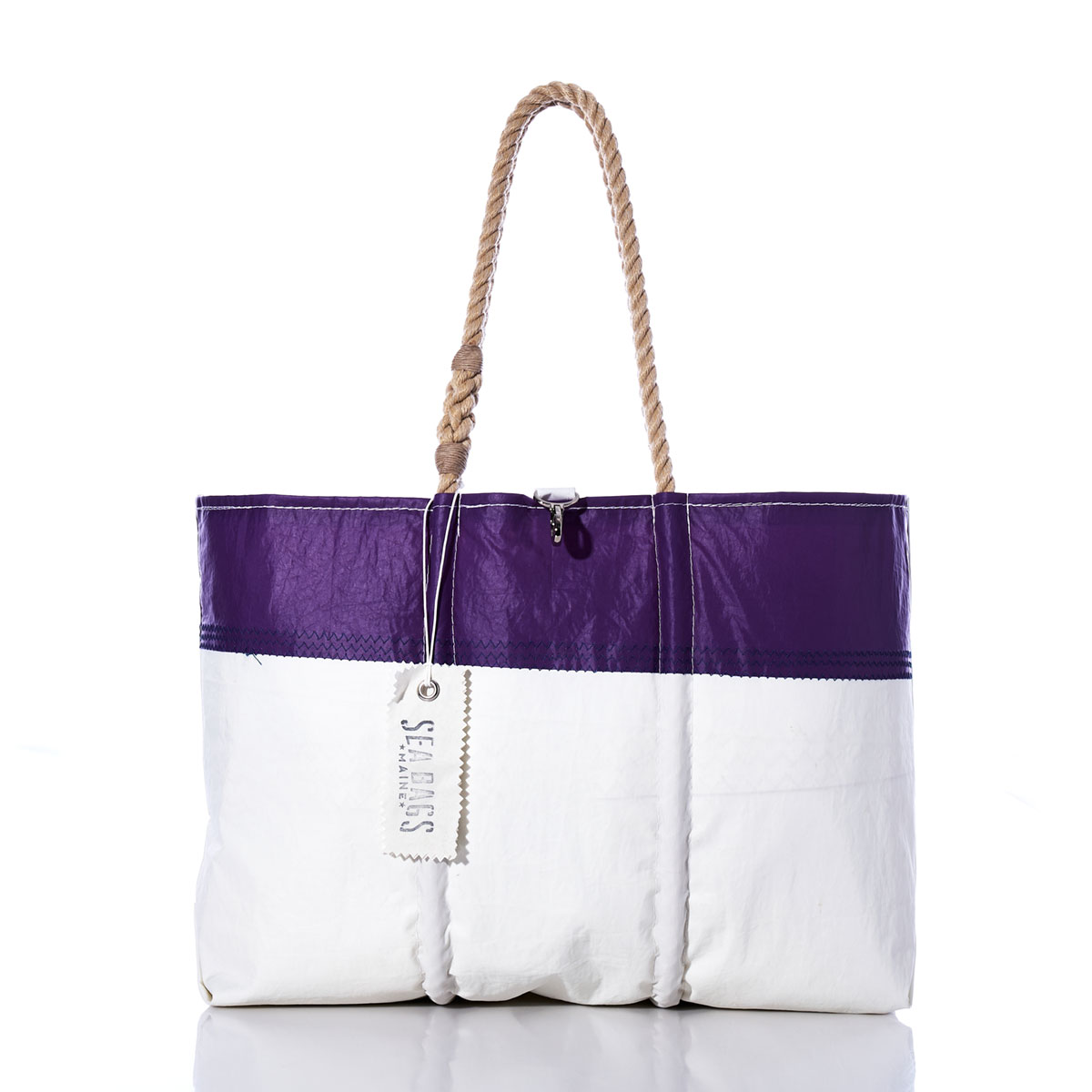 Vintage Purple and White Large Tote