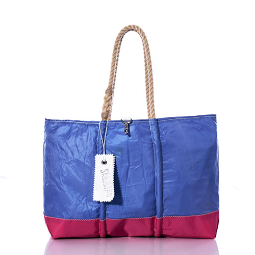 Vintage Indigoo and Fuchsia Ogunquit Beach Tote