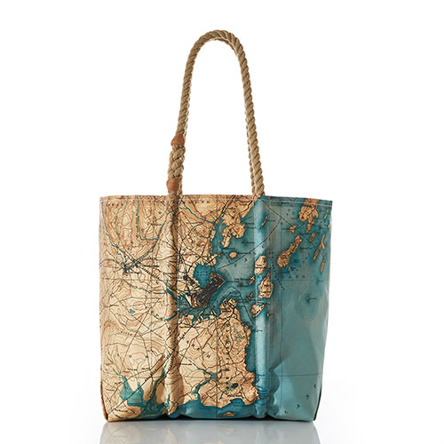 Antique Casco Bay Map Tote