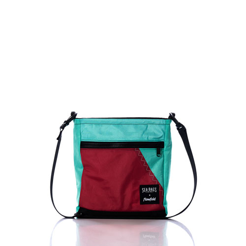Vintage Red and Teal Small Voyager Crew Crossbody