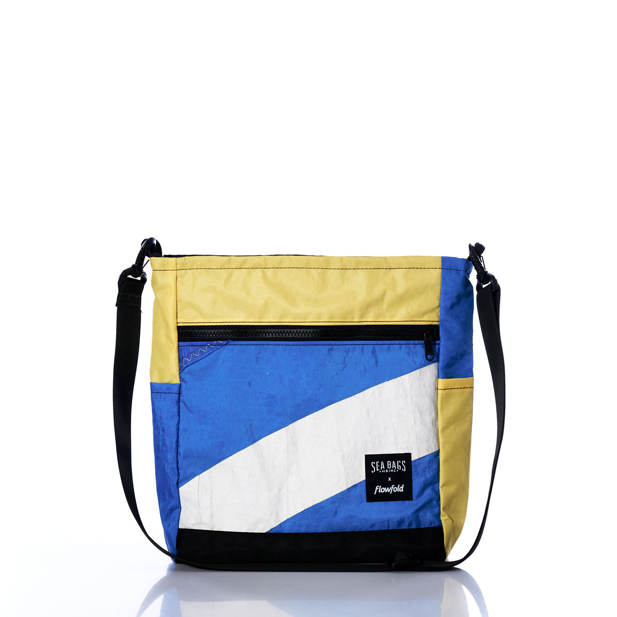 Vintage Blue and Yellow Medium Voyager Crew Crossbody