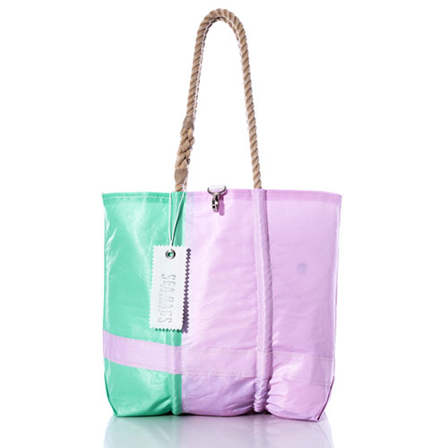 Vintage Green and Purple Medium Tote