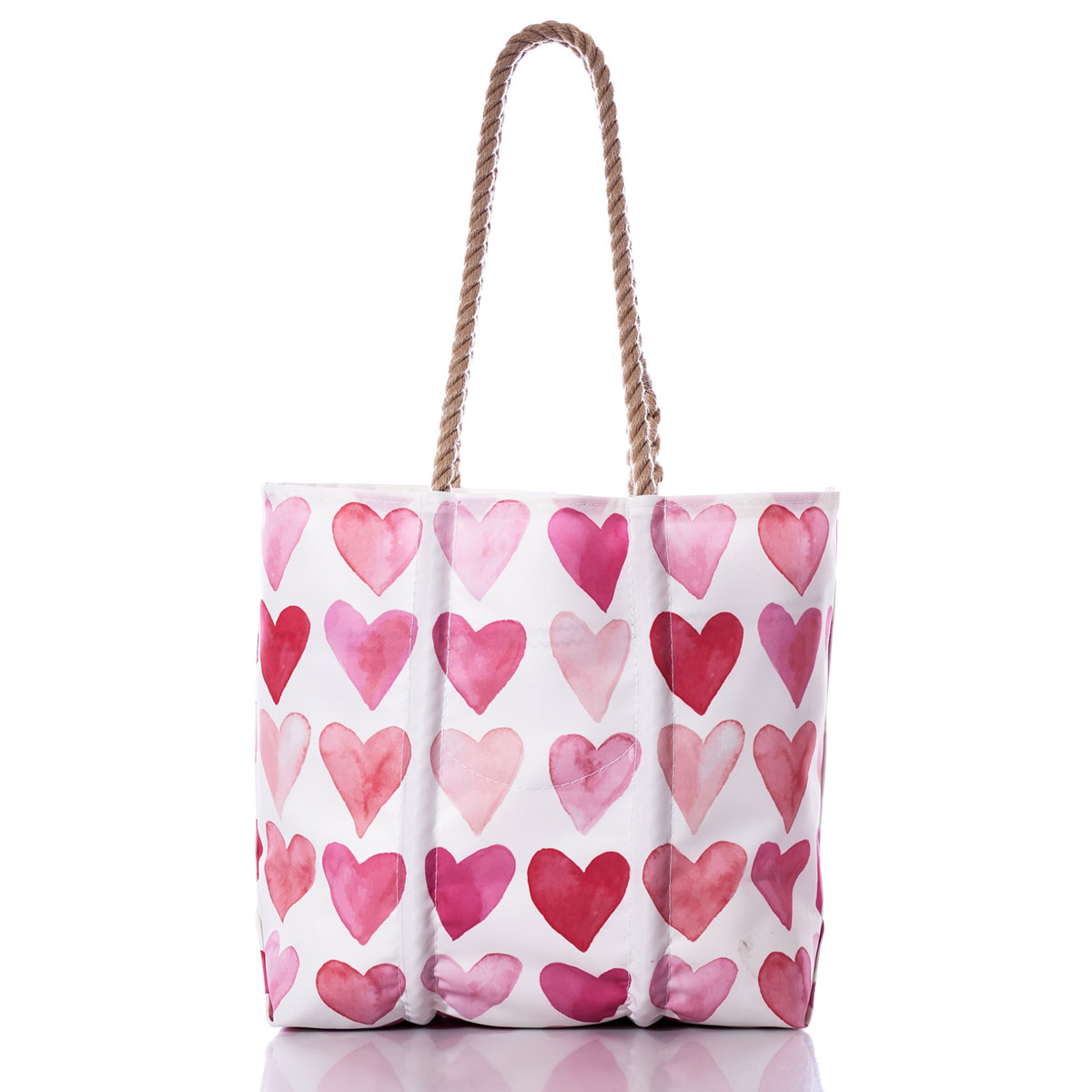 Watercolor Hearts Medium Tote