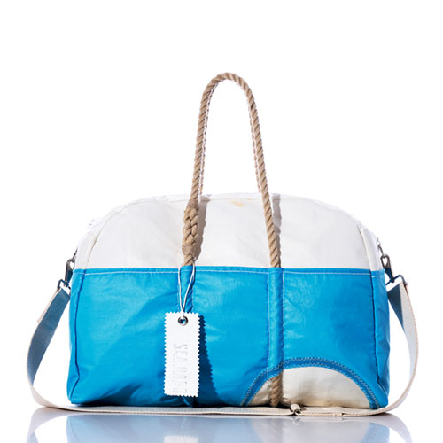 Vintage Blue and White Weekender