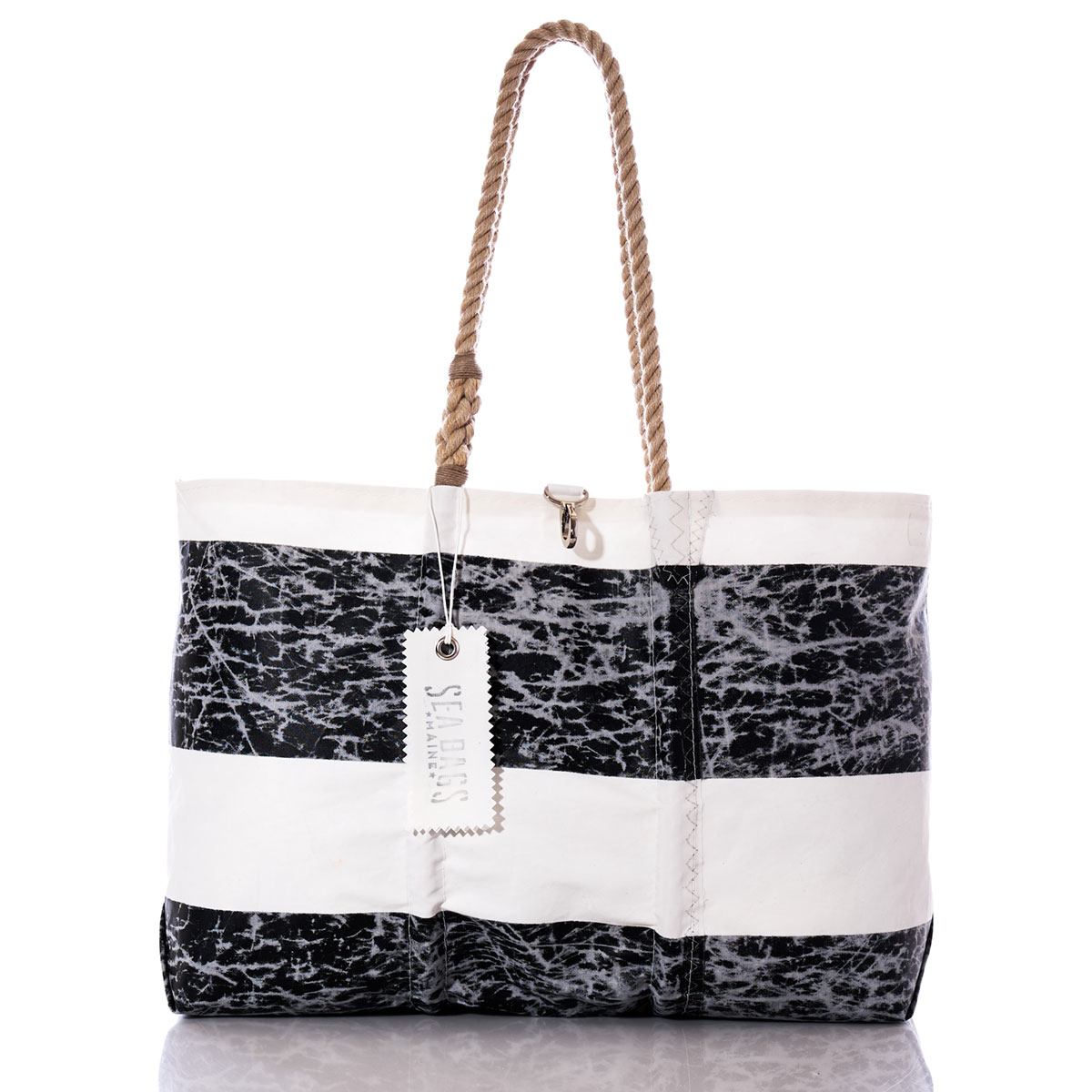 Vintage Black Stripe Large Tote