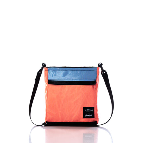 Vintage Orange and Blue Small Voyager Crossbody