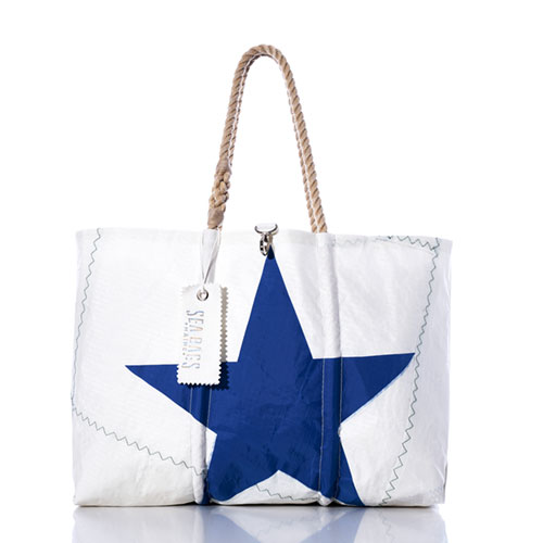 Vintage Blue Star Large Tote