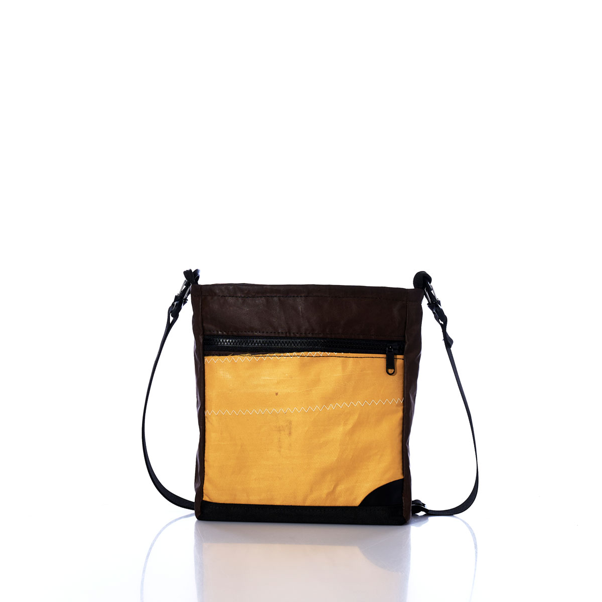 Vintage Brown and Yellow Small Voyager Crew Crossbody