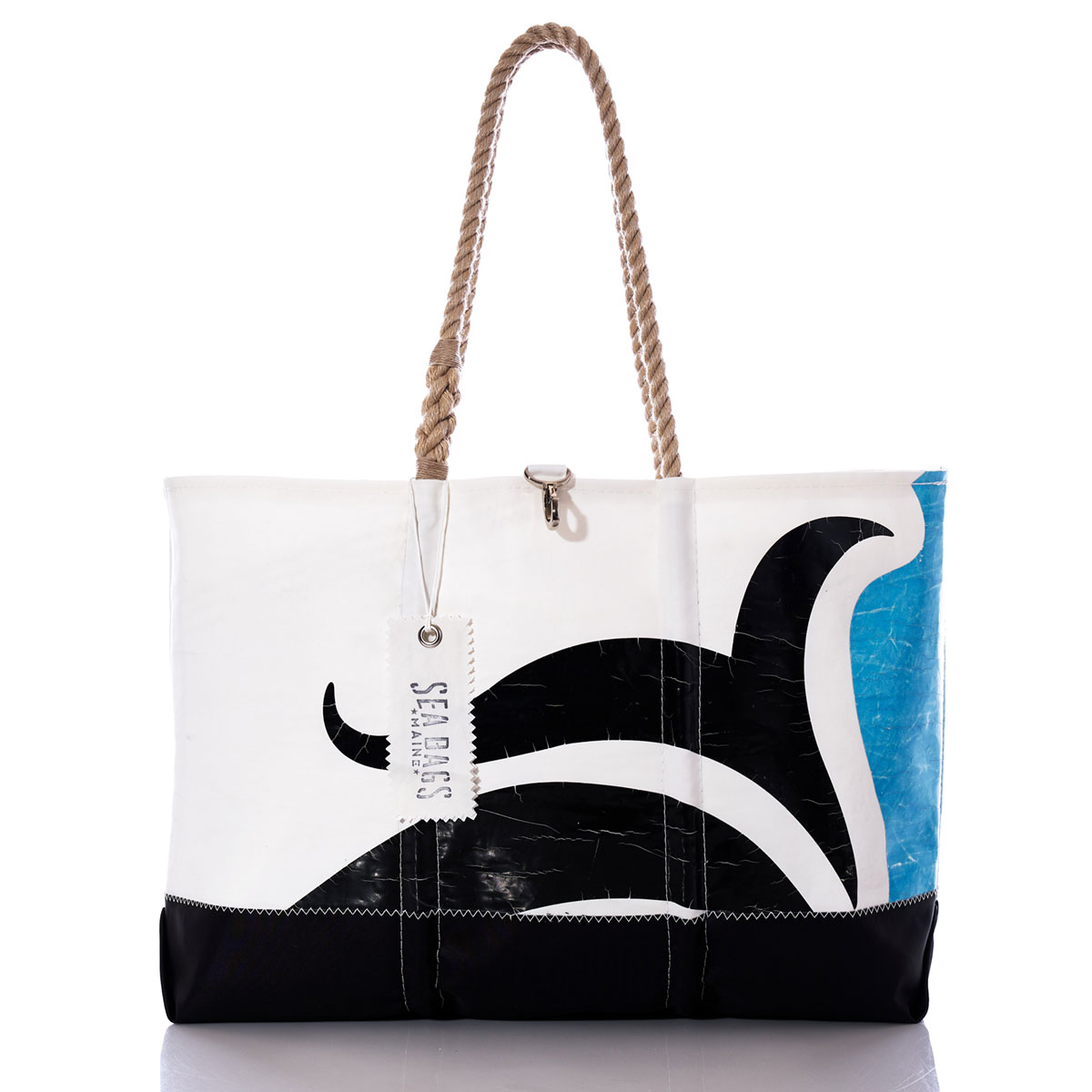 Vintage Black Waves Ogunquit Beach Tote