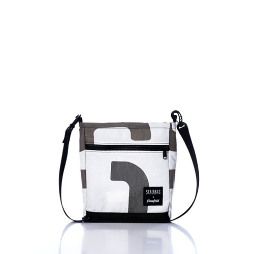 Vintage Gray and White Small Voyager Crew Crossbody