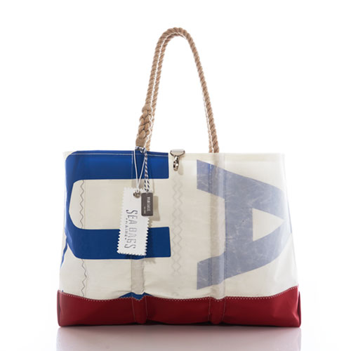 Vintage Blue USA Ogunquit Beach Tote