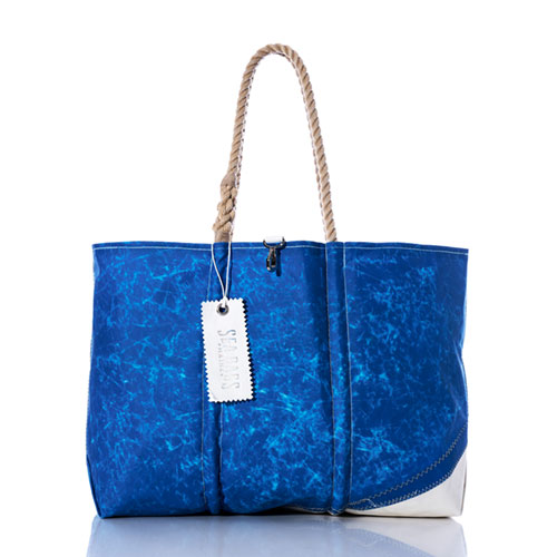 Vintage Blue and White Large Tote