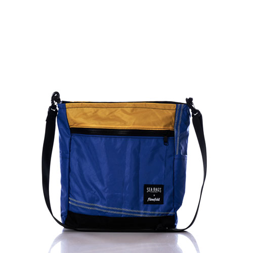 Vintage Blue and Yellow Medium Voyager Crew Crossbody