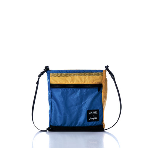 Vintage Blue and Yellow Small Voyager Crew Crossbody
