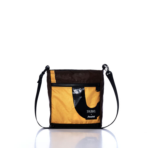 Vintage Brown and Yellow Small Voyager Crew Crossbody