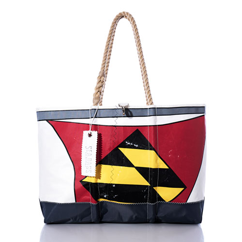 Vintage Multicolor Sail Graphic Ogunquit Beach Tote