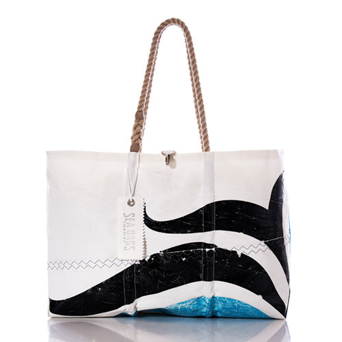 Vintage Wave Graphic Large Tote