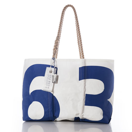 Deluxe Vintage Blue 63 Large Tote