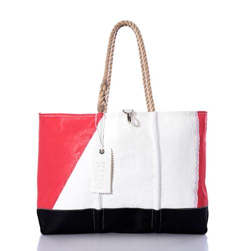 Vintage Red and Black Ogunquit Beach Tote