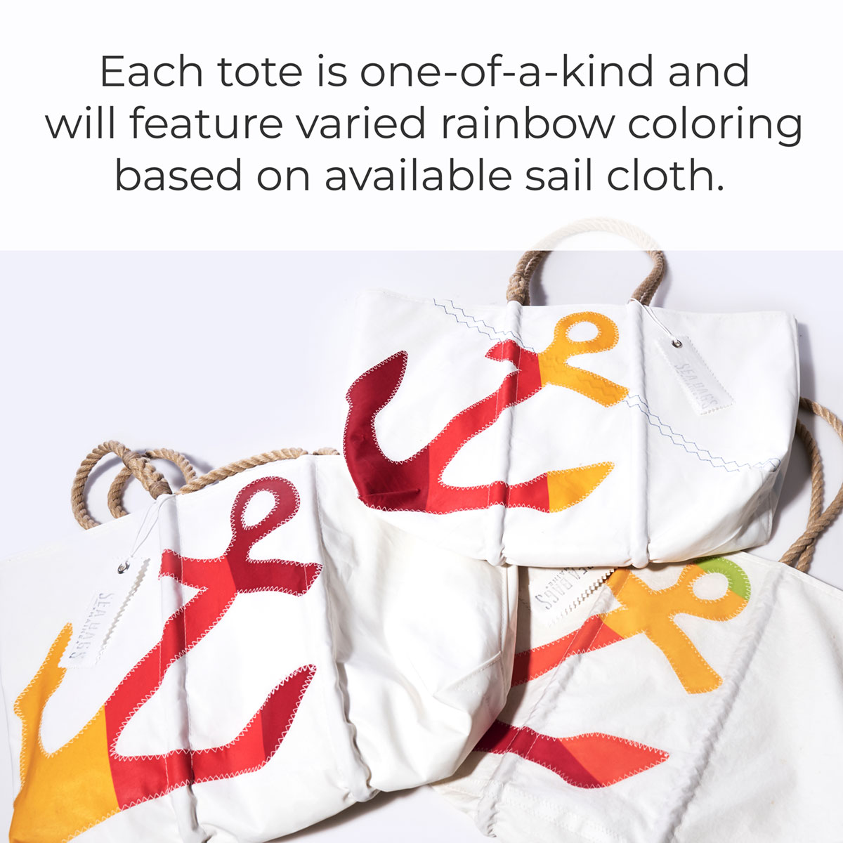 Rainbow Anchor Large Tote Red/Orange