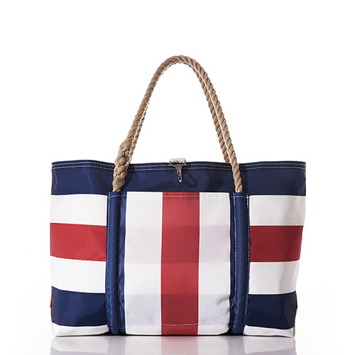 Navy and Red Pier Tote