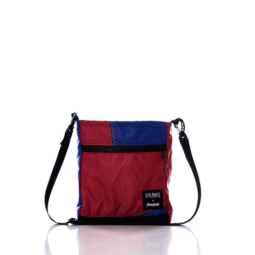 Vintage Red and Blue Small Voyager Crossbody