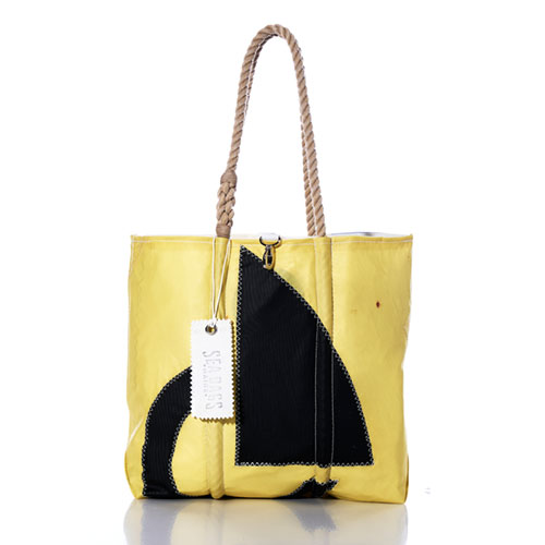 Vintage Black and Yellow Sail Medium Tote