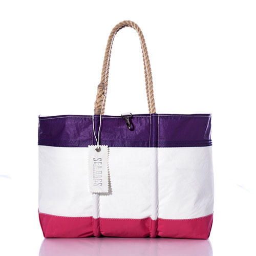 Vintage Purple and Fuchsia Ogunquit Beach Tote