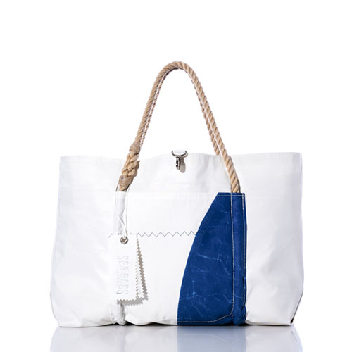 Vintage Blue Graphic Wharf Tote